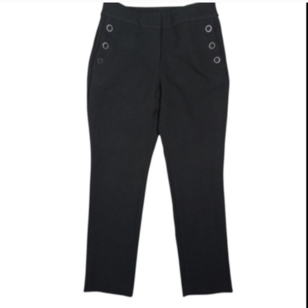 Ann Taylor  Factory Black Trousers with Button Accents Size 2